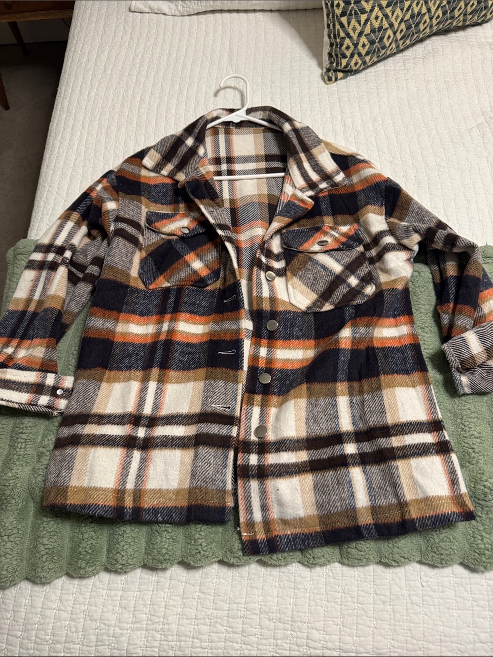 Oversized 3/4 sleeve flannel